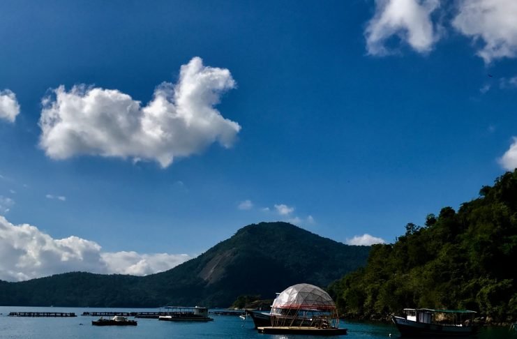 Experirimentando vieiras em Angra dos Reis